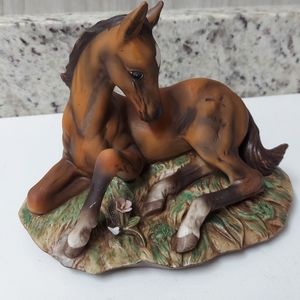 Vintage Masterpiece Porcelain Relaxing Brown Pony By Homco